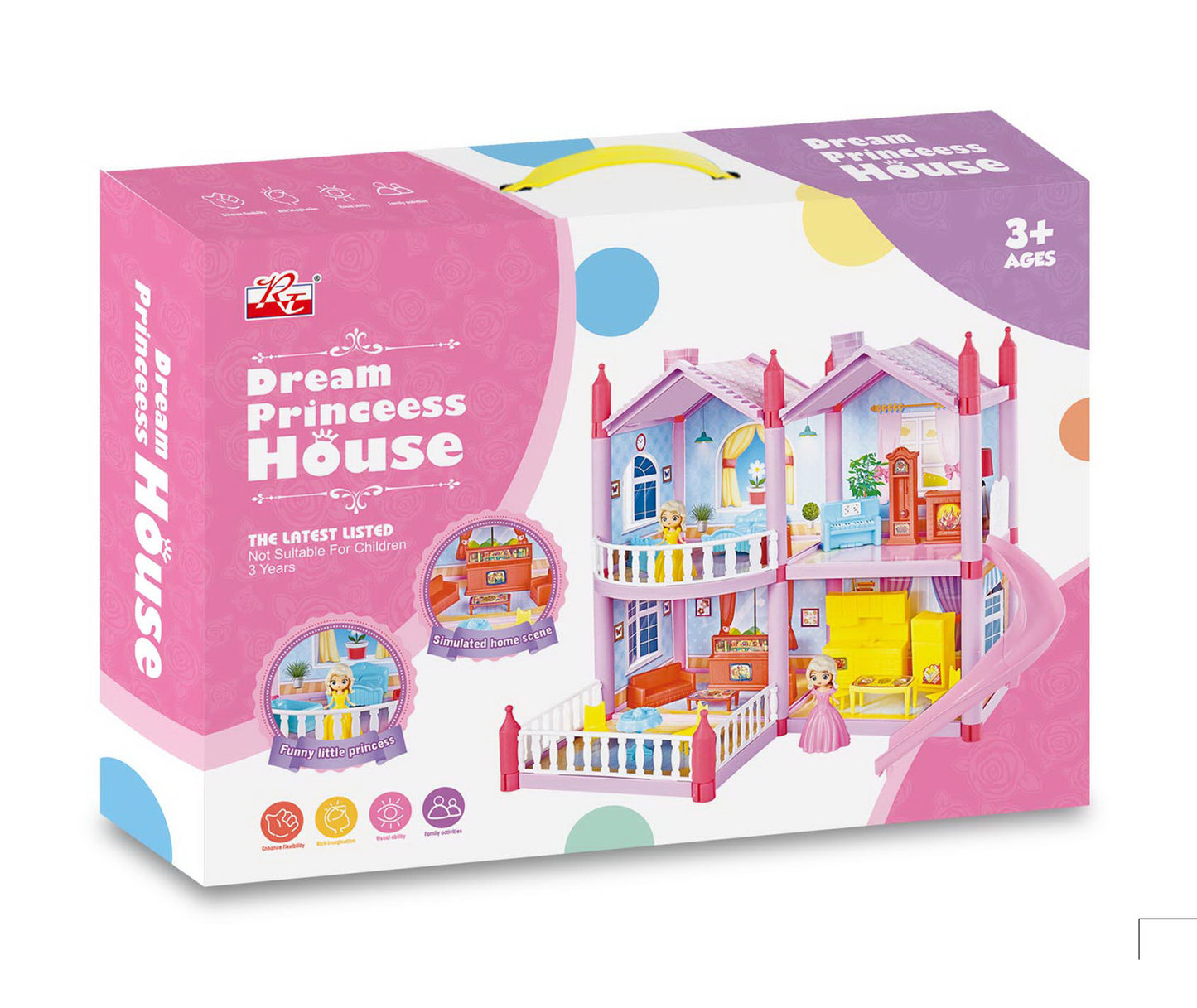 Dreamhouse Princess Villa Doll House Toy Set with Dolls & Furniture