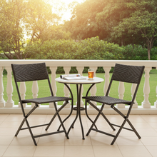 2 x Alfresco Rattan Wicker Folding Outdoor Chairs