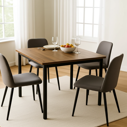 Harbor Industrial Rustic Wood & Steel Dining Table Square 80cm