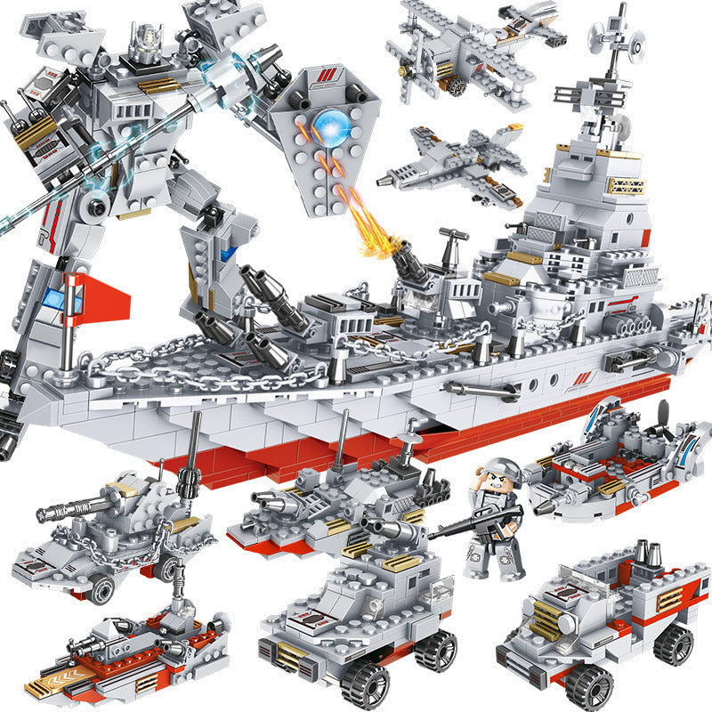 1000 PCS Compatible Building Blocks Battleship 26 Transforming Toy Set