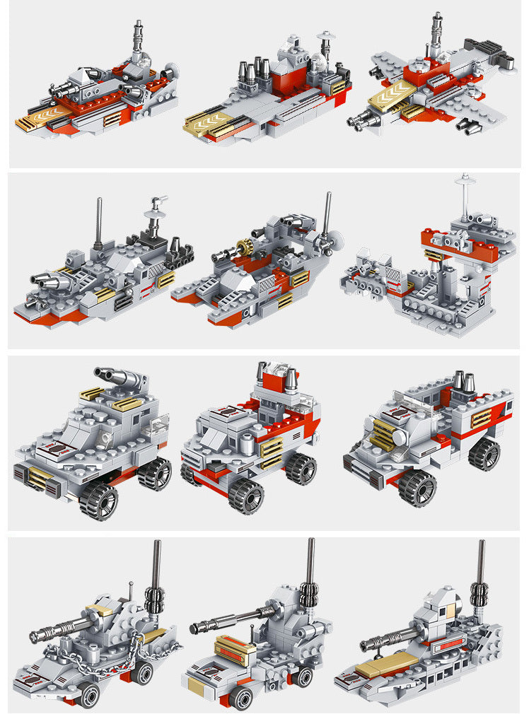 1000 PCS Compatible Building Blocks Battleship 26 Transforming Toy Set