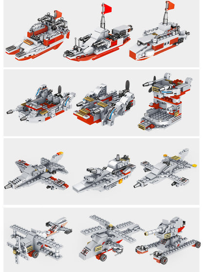 1000 PCS Compatible Building Blocks Battleship 26 Transforming Toy Set