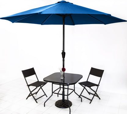 Alfresco 2.7m Steel Outdoor Garden Patio Market Umbrella (Blue)