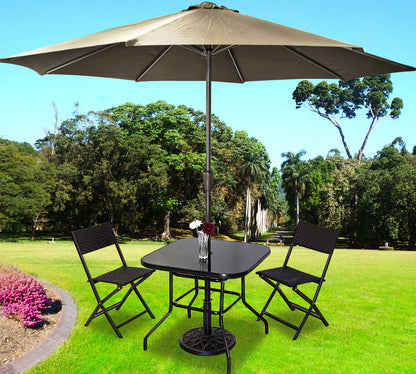 Alfresco 2.7m Steel Outdoor Garden Patio Market Umbrella (Beige)