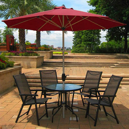 Alfresco 2.7m Steel Outdoor Garden Patio Market Umbrella (Maroon)