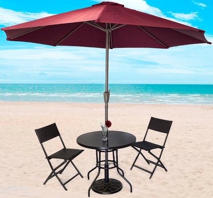 Alfresco 2.7m Steel Outdoor Garden Patio Market Umbrella (Maroon)