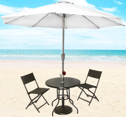 Alfresco 2.7m Steel Outdoor Garden Patio Market Umbrella (White)