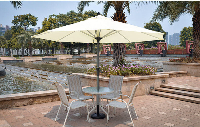 Alfresco 2.7m Steel Outdoor Garden Patio Market Umbrella (White)