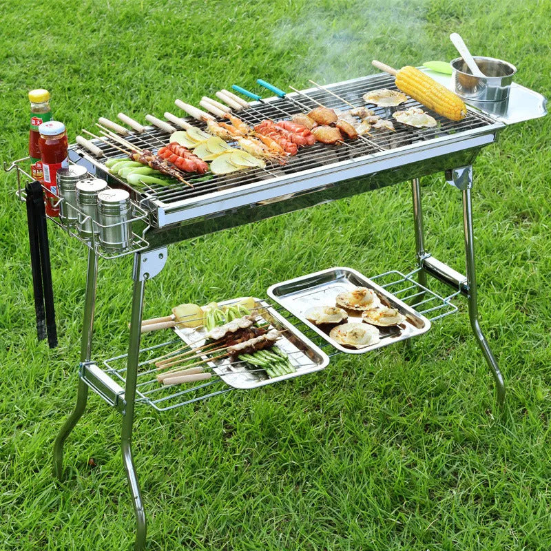 Stainless Steel BBQ Charcoal Grill Roaster Barbecue