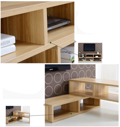 Varossa 2 In 1 Multifunctional Adjustable TV Cabinet Display Shelf (OAK)