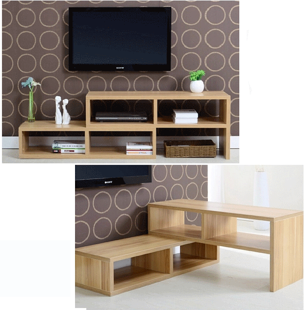 Varossa 2 In 1 Multifunctional Adjustable TV Cabinet Display Shelf (OAK)