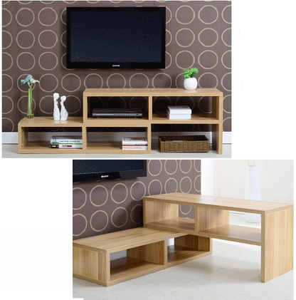 Varossa 2 In 1 Multifunctional Adjustable TV Cabinet Display Shelf (OAK)