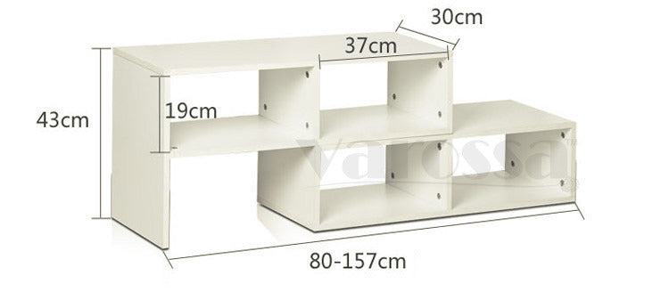 Varossa 2 In 1 Multifunctional Adjustable TV Cabinet Display Shelf (WHITE)