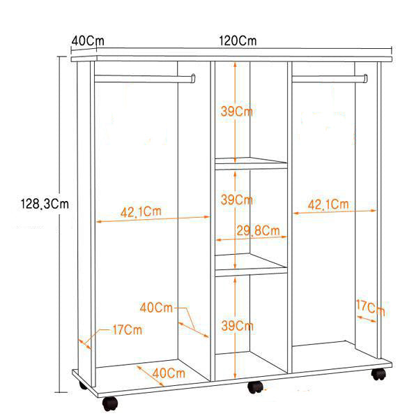 Varossa's Spacesaver Wardrobe Cupboard Shelves & Clothes Hanging Racks Furniture (Oak)