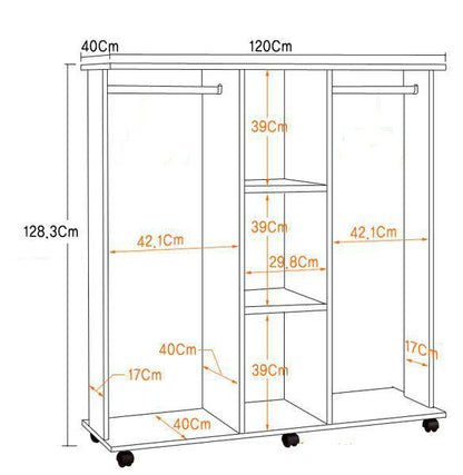 Varossa's Spacesaver Wardrobe Cupboard Shelves & Clothes Hanging Racks Furniture (Oak)