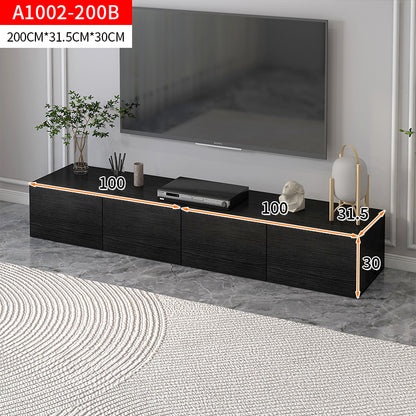 2m Lusso Designer Wooden TV Cabinet Entertainment Unit 200cm (Black)