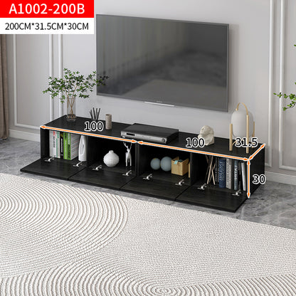 2m Lusso Designer Wooden TV Cabinet Entertainment Unit 200cm (Black)