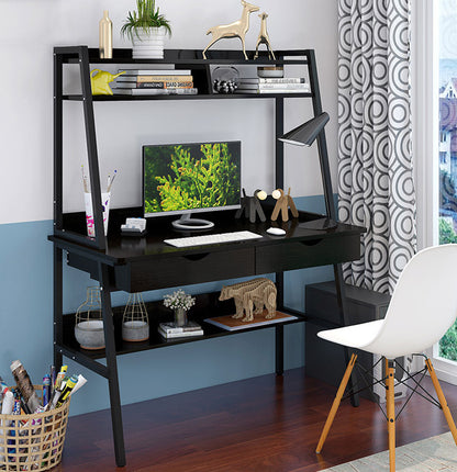 Liberty Computer Desk Workstation with Shelves & Drawers (Black)