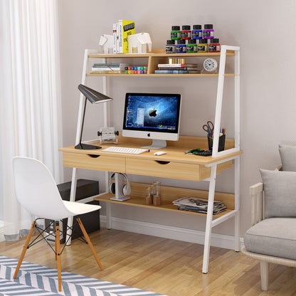 Liberty Computer Desk Workstation with Shelves & Drawers (Oak)