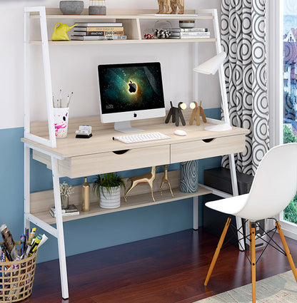 Liberty Computer Desk Workstation with Shelves & Drawers (White Oak)