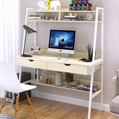 Liberty Computer Desk Workstation with Shelves & Drawers (White Oak)