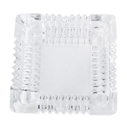 Crystal Glass Ashtray Square Shaped Tabletop Decoration