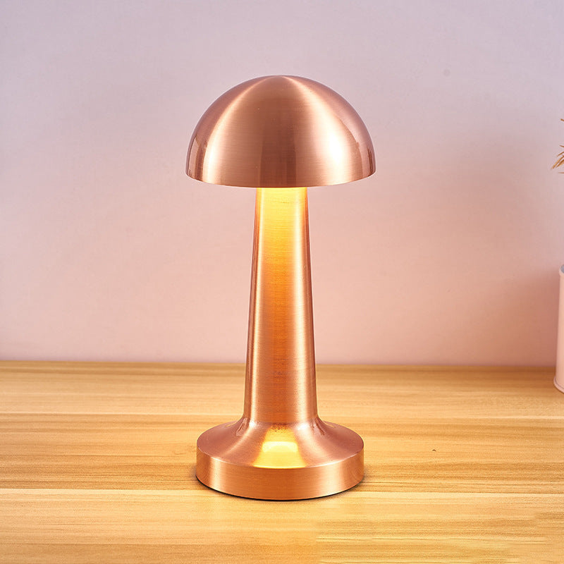 Luxe Designer LED Table Lamp Cordless Touch Sensor Night Light (Rose Gold, Dome)