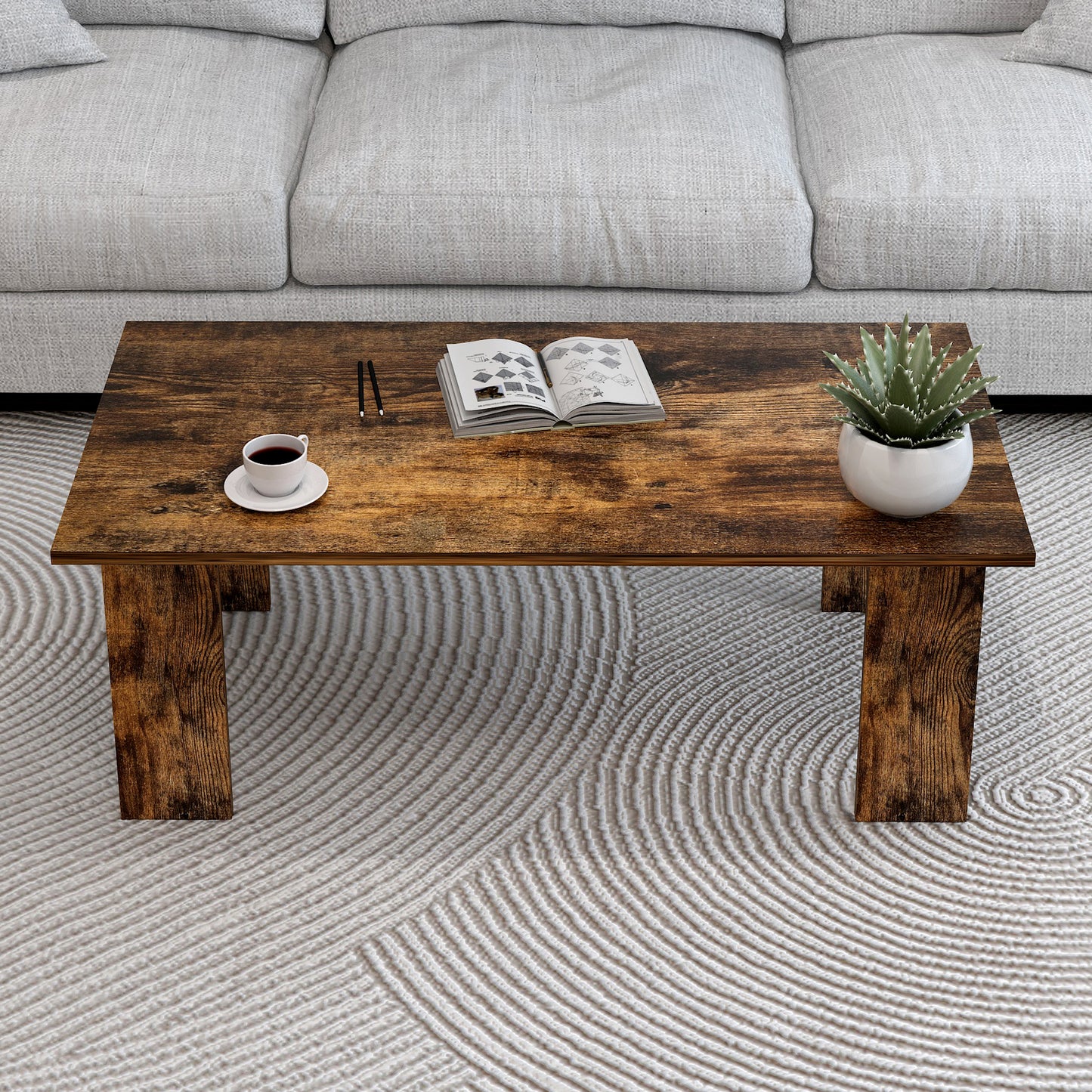 Aphrodite Wooden Coffee Table Desk (Rustic Oak)