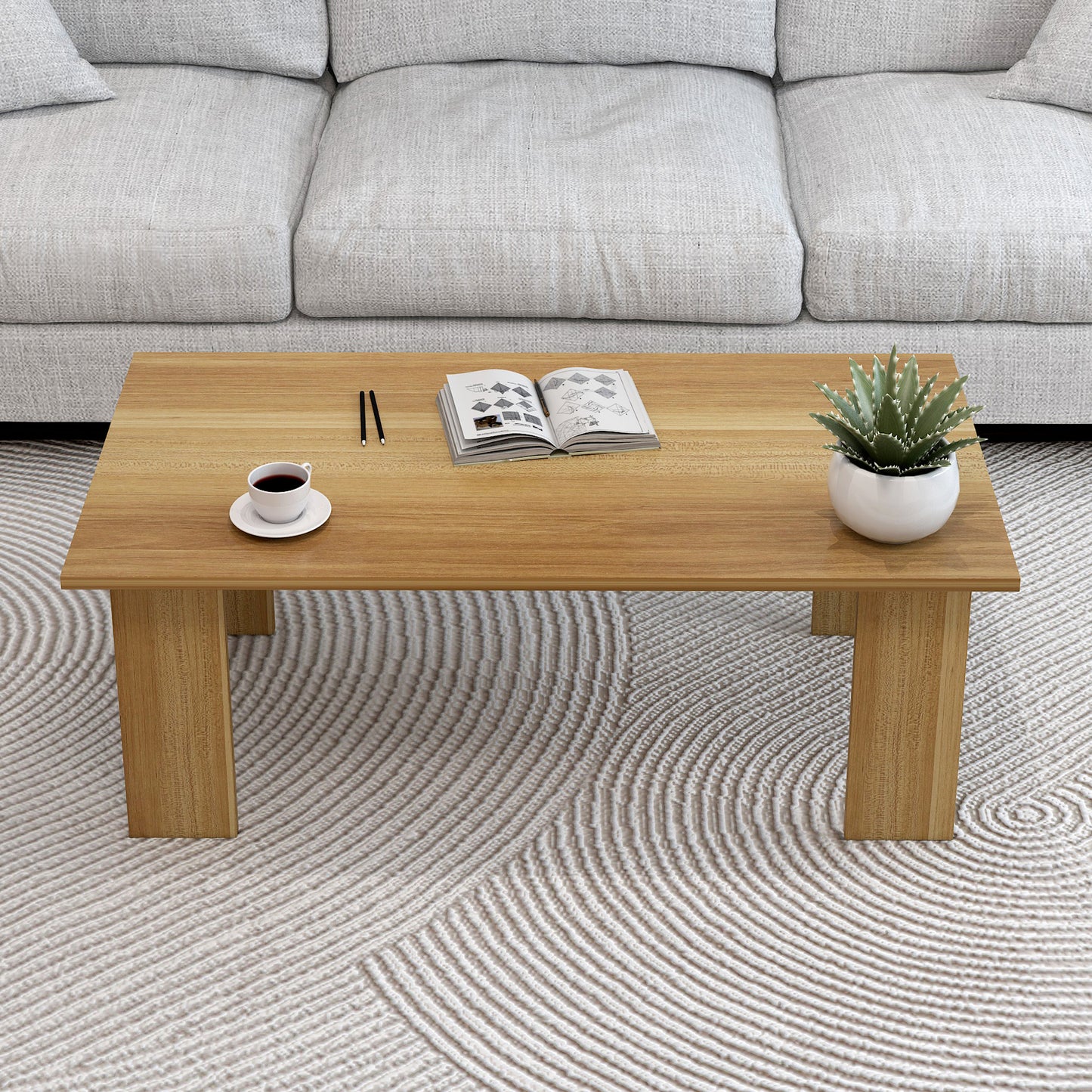 Aphrodite Wooden Coffee Table Desk (Natural Oak)