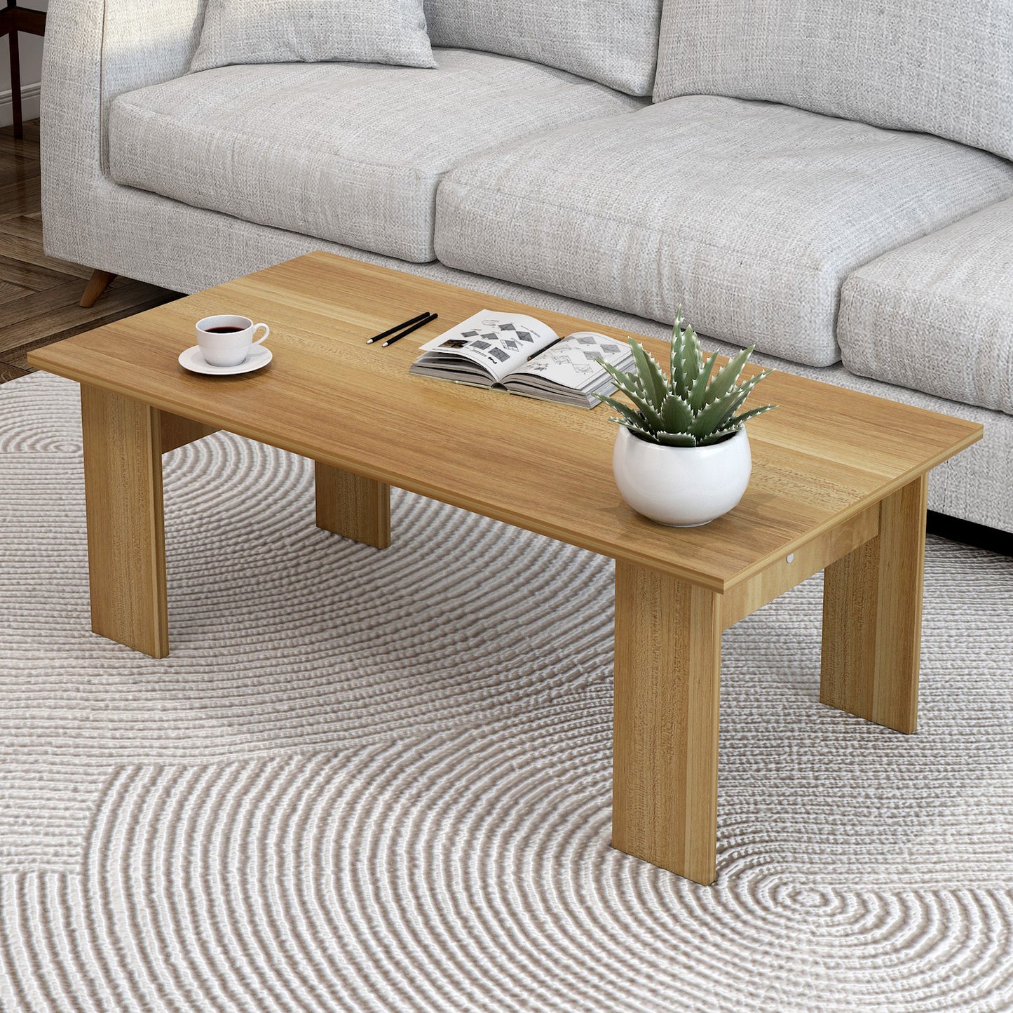 Aphrodite Wooden Coffee Table Desk (Natural Oak)