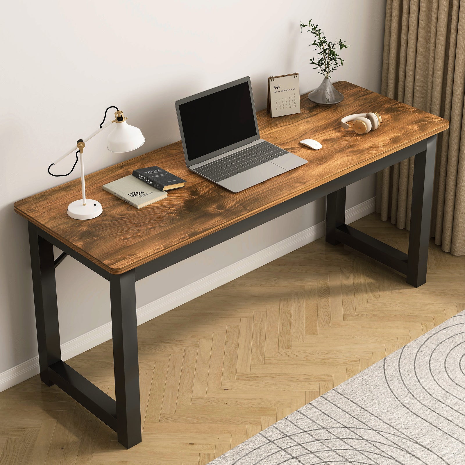 Profile Console Table Wood & Metal Narrow Desk (Rustic Wood) – Dshop.com.au