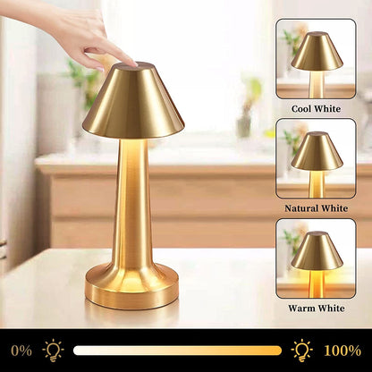 Luxe Designer LED Table Lamp Cordless Touch Sensor Night Light (Gold)