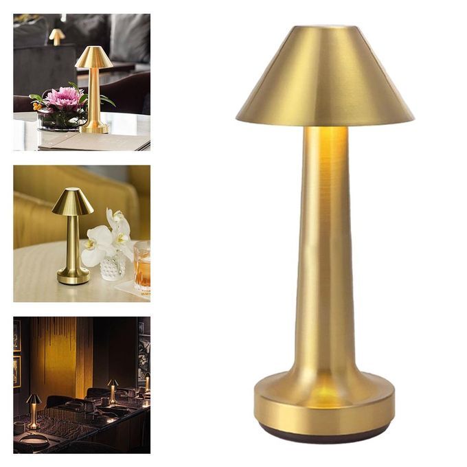 Luxe Designer LED Table Lamp Cordless Touch Sensor Night Light (Gold)