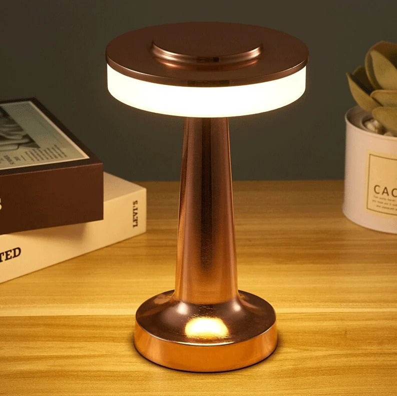 Luxe LED Table Lamp Portable Cordless Touch Sensor Night Light (Rose Gold)