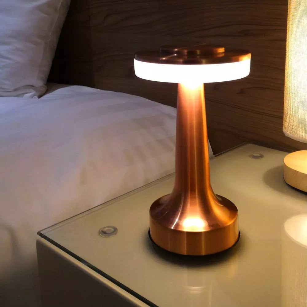 Luxe LED Table Lamp Portable Cordless Touch Sensor Night Light (Rose Gold)