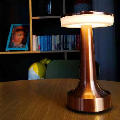 Luxe LED Table Lamp Portable Cordless Touch Sensor Night Light (Rose Gold)