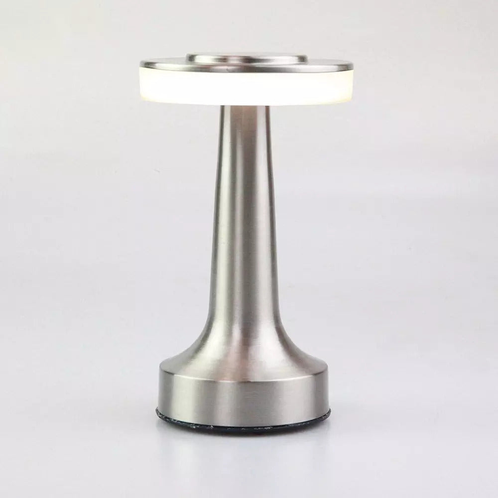 Luxe LED Table Lamp Portable Cordless Touch Sensor Night Light (Silver)