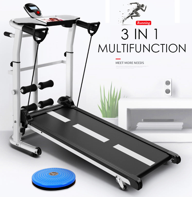 3 in 1 Multifunction Manual Treadmill, Sit Up, Waist Twister Exercise Machine