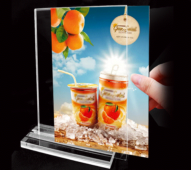 A4 Clear Acrylic Vertical Display Sign Holder