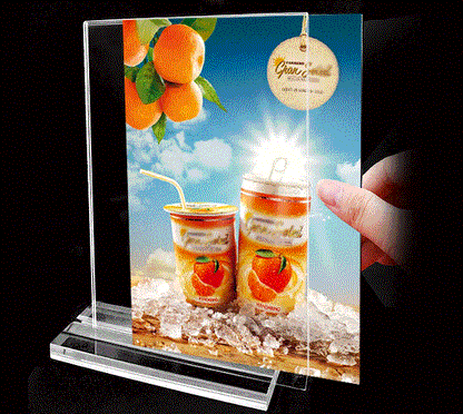 A4 Clear Acrylic Vertical Display Sign Holder