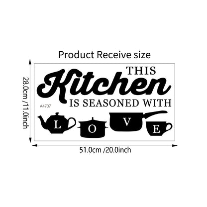 "This Kitchen is Seasoned with Love" Wall Stickers Kitchen Vinyl Decal DIY Decor Mural Art