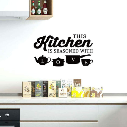 "This Kitchen is Seasoned with Love" Wall Stickers Kitchen Vinyl Decal DIY Decor Mural Art