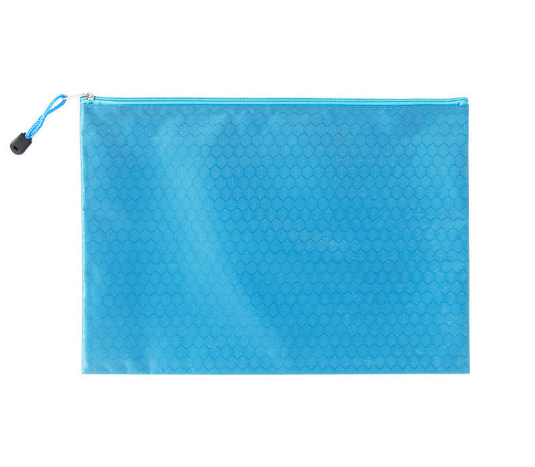 A4 File Bag Pencil Case Document Pocket Stationery Holder Organizer Waterproof Pouch (Blue)