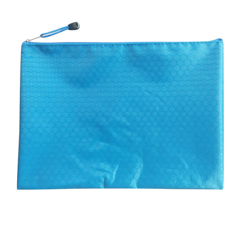 A4 File Bag Pencil Case Document Pocket Stationery Holder Organizer Waterproof Pouch (Blue)