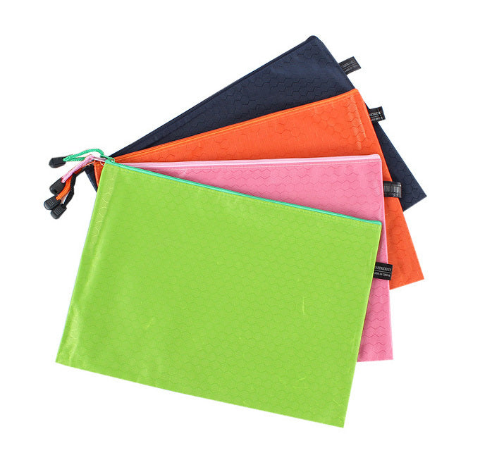 A4 File Bag Pencil Case Document Pocket Stationery Holder Organizer Waterproof Pouch (Green)