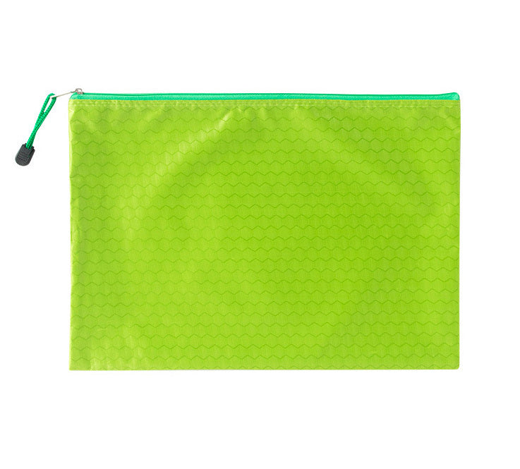 A4 File Bag Pencil Case Document Pocket Stationery Holder Organizer Waterproof Pouch (Green)