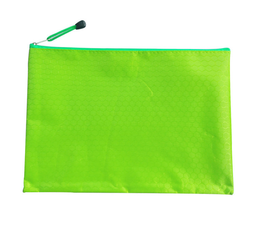 A4 File Bag Pencil Case Document Pocket Stationery Holder Organizer Waterproof Pouch (Green)