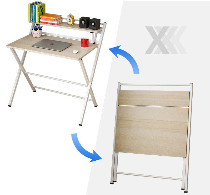 100cm Express Folding Desk with Shelf (Oak)