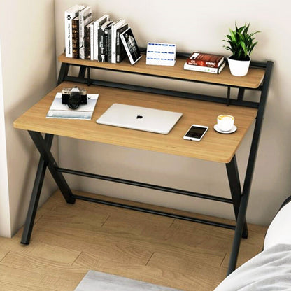 100cm Express Folding Desk with Shelf (Oak)