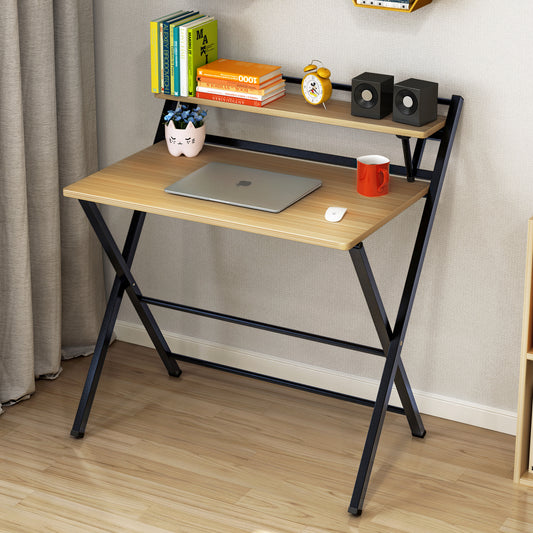 Express Folding Desk with Shelf (Oak)